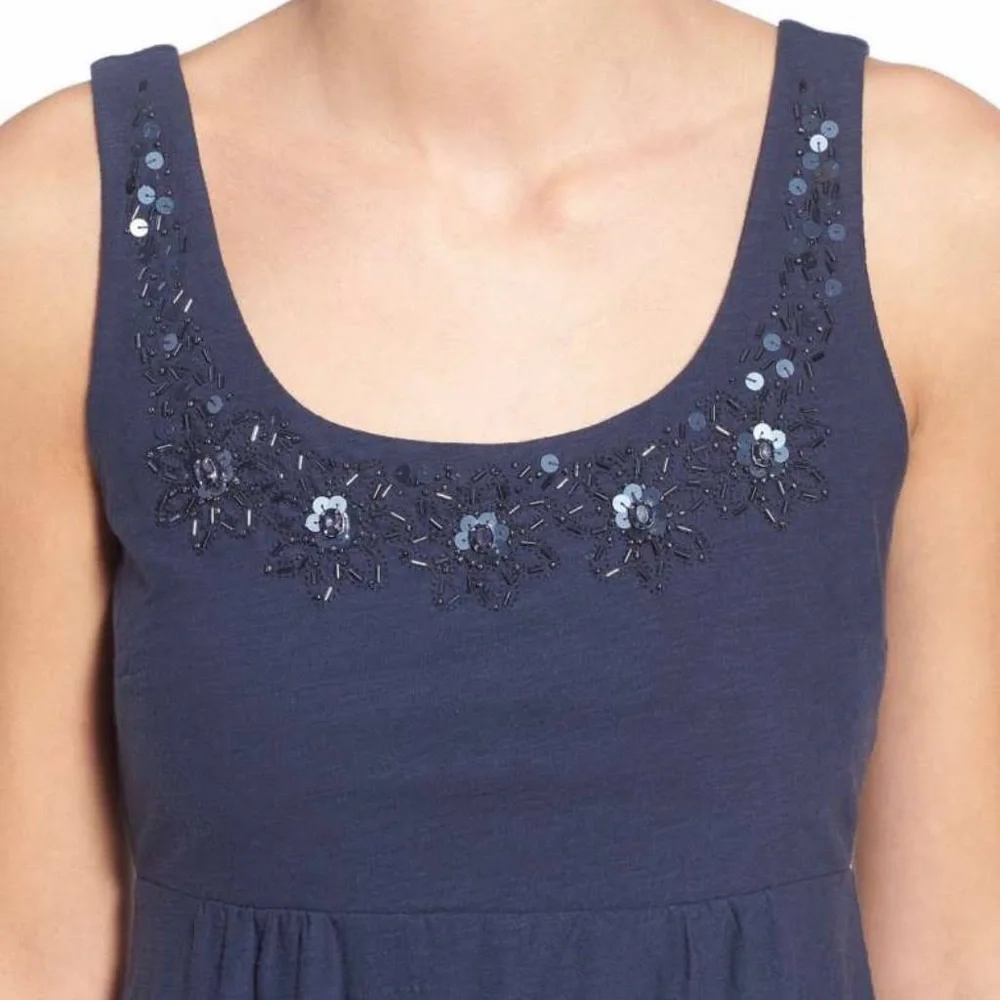 Tommy Bahama Ocean Blue Embellished Dress Beaded Neck Sleeveless L NWT - Picture 6 of 8